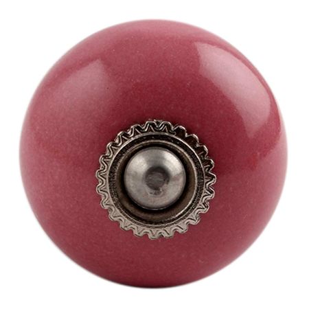 Dark Pink Silver Fitting Ceramic Cabinet Knob